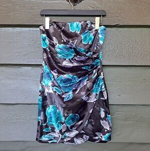Speechless floral strapless formal mini dress size 5